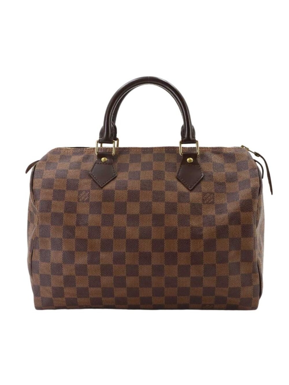 Louis Vuitton Damier Speedy 30 Hand Bag Ebene Brown Gold